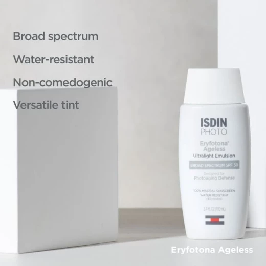 إيسدين إيريفوتونا إيجلس إيمولشن خفيفة جداً SPF50 سعة 100 مل، واقي شمس متقدم للوجه، يوفر حماية عالية من الأشعة فوق البنفسجية، تركيبة خفيفة غير دهنية، مناسب للاستخدام اليومي لجميع أنواع البشرة - ايسدن - Image 3