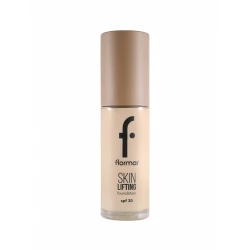 Flormar Skin Lifting Foundation 030 Soft Ivory Lifting Effect Foundation with Herbal Collagen Hyaluronic Acid Niacinamide Medium Buildable Coverage Natural Radiant Finish SPF30