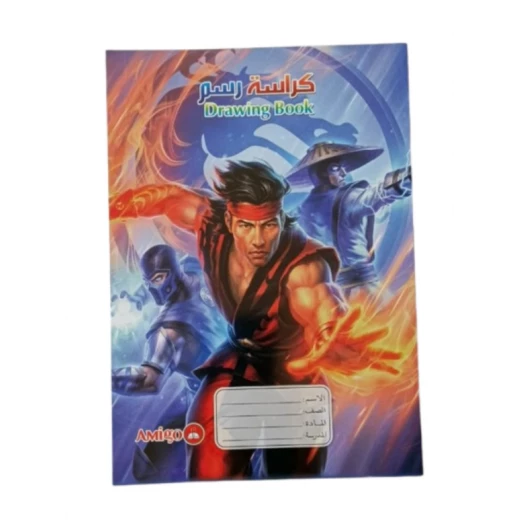 Amigo 20-sheet drawing notebook in a book-style design with a cute cartoon cover, suitable for boys and girls for drawing and creativity Amigo 20-sheet drawing notebook in a book-style design with a cute cartoon cover, suitable for boys and girls for drawing and creativity