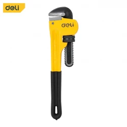 Deli 12 Inch Pipe Pliers Cr Mo Steel Alloy Yellow Construction Plumbing Tool