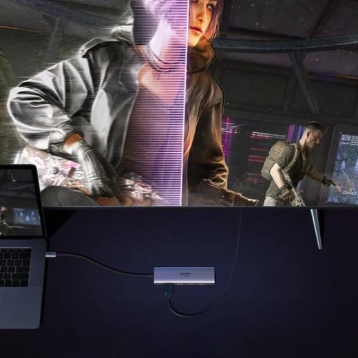 محول يو جرين 6 في 1 بمنفذ USB-C، منفذ HDMI، 3 منافذ USB 3.0، قارئ بطاقات SD/TF، رمادي - يوجرين - Image 5