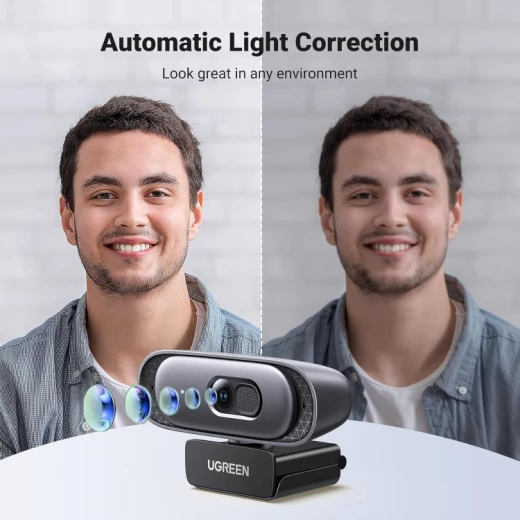 UGREEN USB Webcam Full HD 1080P with Built-in Microphones for Laptop and Desktop - Ugreen - Image 3