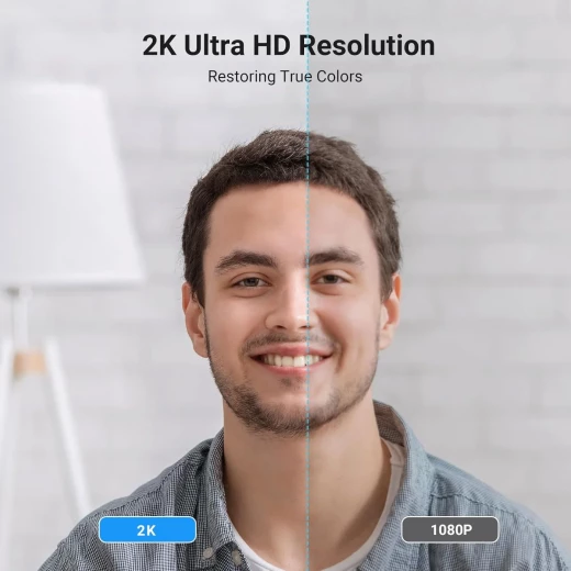 كاميرا ويب Ugreen CM717 بدقة 720p HD مع تركيز تلقائي، ميكروفون مدمج، اتصال USB 2.0، 30 إطارًا في الثانية، متوافقة مع أنظمة التشغيل Windows و Mac و Linux، لون أسود - يوجرين - Image 6