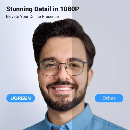 كاميرا ويب Ugreen CM678 USB عالية الدقة رمادي 1080 بكسل ميكروفونات مزدوجة - يوجرين - Image 9