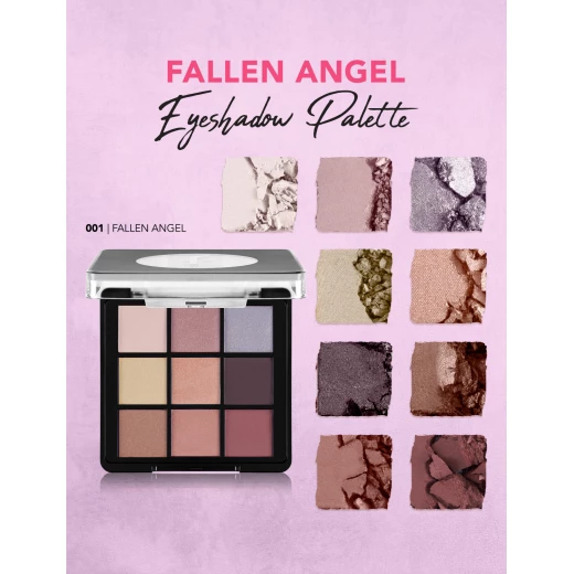 فلورمار باليت ظلال عيون رقم 001 Fallen Angel – وزن 9غ، لوحة مدمجة بلمسات لؤلؤية ونصف مطفية، بصبغة عالية وملمس كريمي ناعم، سهلة الدمج وتدوم طويلاً، مثالية لإطلالات ناعمة يومية ومكياج سموكي خفيف وأنيق - Image 5