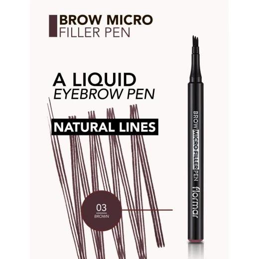 Flormar Eyebrow Pencil Brown 003, Defines & Shapes Brows, Long Lasting Formula, Natural Looking Color, Easy Application, Perfect for All Day Wear, 1 Count - Image 3