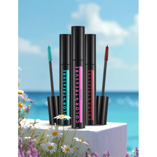 Flormar Color Treasure Mascara Turquoise 004 Volumizing Highly Pigmented Eyelash Makeup 7.5 ML - Image 4
