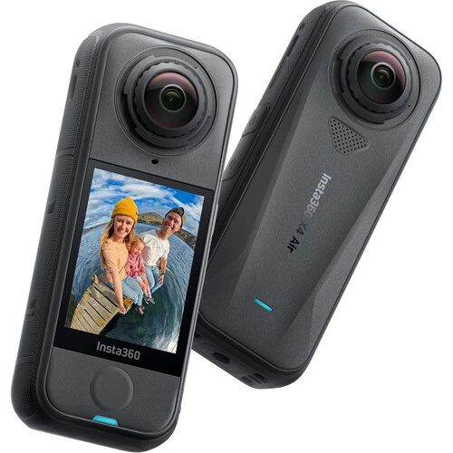 كاميرا Insta360 X4 Air 360 درجة حزمة قياسية سوداء فيديو 8K و 5.7K فيديو 360 درجة مقاومة للماء حتى 10 أمتار مثالية للسفر والرياضات