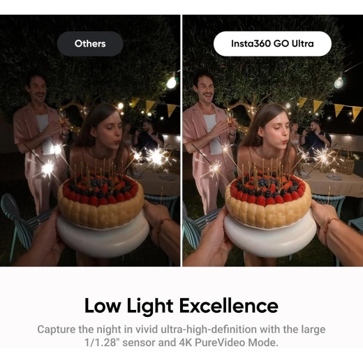 كاميرا انستا 360 GO فائقة الدقة 4K: صغيرة الحجم، قابلة للارتداء، مقاومة للماء، تصور بدقة 2.7K، حركة بطيئة، مثبت صورة مدمج، تصميم مضغوط - انستا 360 - Image 3