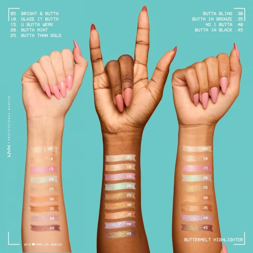 هايلايتر NYX Butta IN Bronze Buttermelt بوزن 5 جم، كريمي، يدوم طويلاً، لون برونزي لامع - ان واي اكس - Image 2