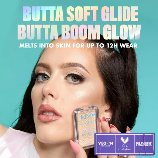 هايلايتر NYX Butta IN Bronze Buttermelt بوزن 5 جم، كريمي، يدوم طويلاً، لون برونزي لامع - ان واي اكس - Image 5