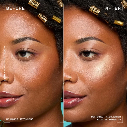 هايلايتر NYX Butta IN Bronze Buttermelt بوزن 5 جم، كريمي، يدوم طويلاً، لون برونزي لامع - ان واي اكس - Image 7