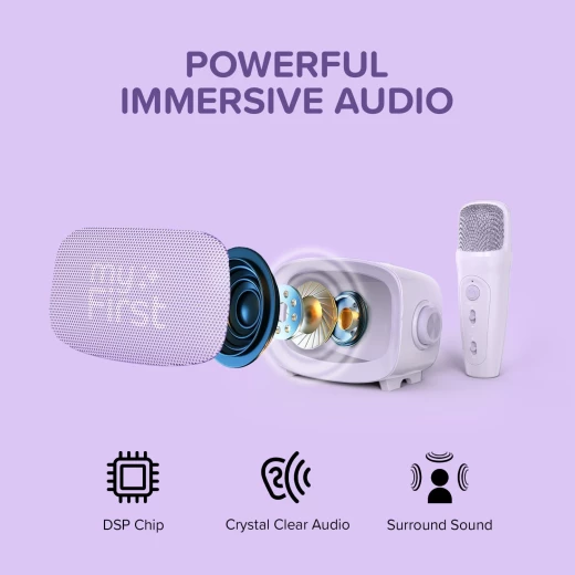 myFirst Voice 2 Kids Karaoke Machine – Wireless Microphone, Purple, Portable Karaoke Speaker for Kids, Fun Singing and Music Experience, Easy Controls, Safe and Child-Friendly Design, Perfect for Home Entertainment and Parties - myFirst - Image 3