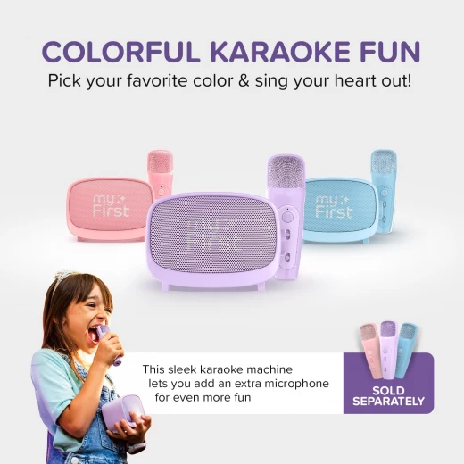 myFirst Voice 2 Kids Karaoke Machine – Wireless Microphone, Purple, Portable Karaoke Speaker for Kids, Fun Singing and Music Experience, Easy Controls, Safe and Child-Friendly Design, Perfect for Home Entertainment and Parties - myFirst - Image 5