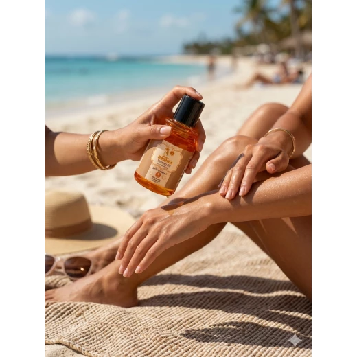 Natural Tanning Oil SPF 6 with Vitamin E, Carrot Oil & Argan Oil 120ml – Moisturizing Bronzing Body Oil for Natural Glow and Smooth Skin - Bronza - Image 2