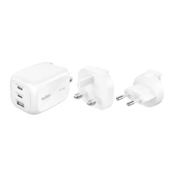 Belkin 3 Port 100W GaN Wall Charger, Fast Charging for iPhone, Samsung, White