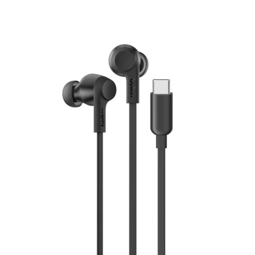 سماعات أذن سلكية Belkin SoundForm USB C، خاصية إلغاء الضوضاء النشطة، أسود سماعات أذن سلكية Belkin SoundForm USB C، خاصية إلغاء الضوضاء النشطة، أسود
