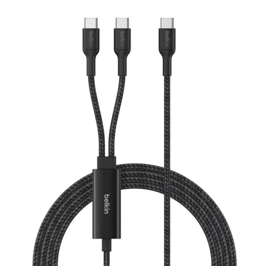 كابل بيلكن بوست تشارج برو مضفر USB C إلى USB C مزدوج 140 واط أسود، أبيض كابل بيلكن بوست تشارج برو مضفر USB C إلى USB C مزدوج 140 واط أسود، أبيض
