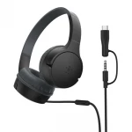 سماعات رأس سلكية للأطفال من بيلكن ساوند فورم ميني أسود مع دونجل USB C
