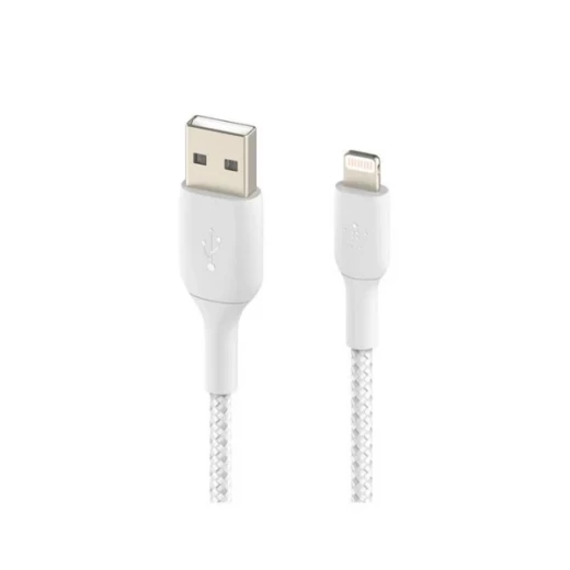 كابل Belkin Boost Charge مضفر USB-C إلى USB-A بطول 3 أمتار أبيض للشحن السريع - بيلكين - Image 2