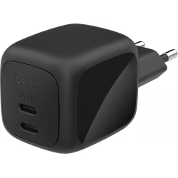 Belkin 67W Dual USB-C PD Wall Charger with PPS, Black, Fast Charging