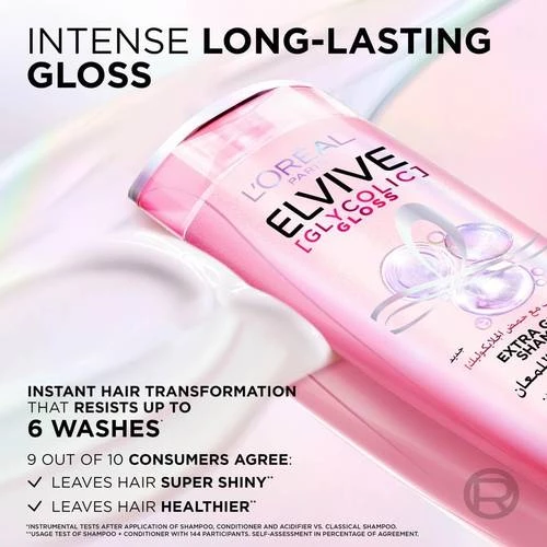 L'Oreal Elvive Glycolic Gloss Conditioner for Dull Hair 360ml Revitalizes and Adds Shine for Up to 72 Hours - Garnier - Image 4
