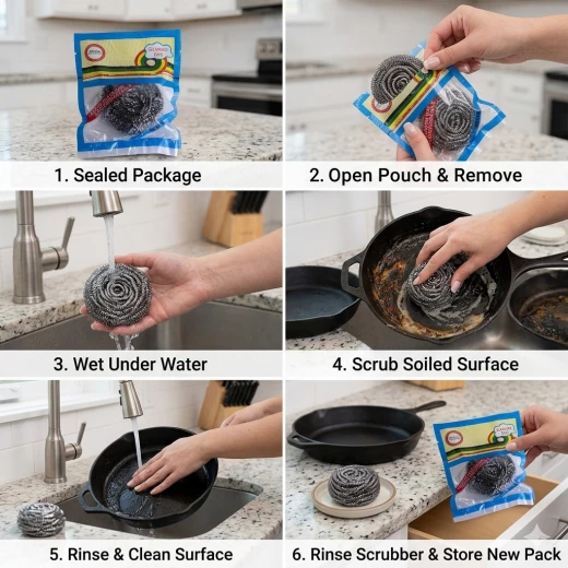 High-quality dishwashing sponge for easy cleaning of dishes and cookware, effectively removes grease and stains, durable, antibacterial, safe for daily use, suitable for all kitchen surfaces - Kitchen house - Image 5