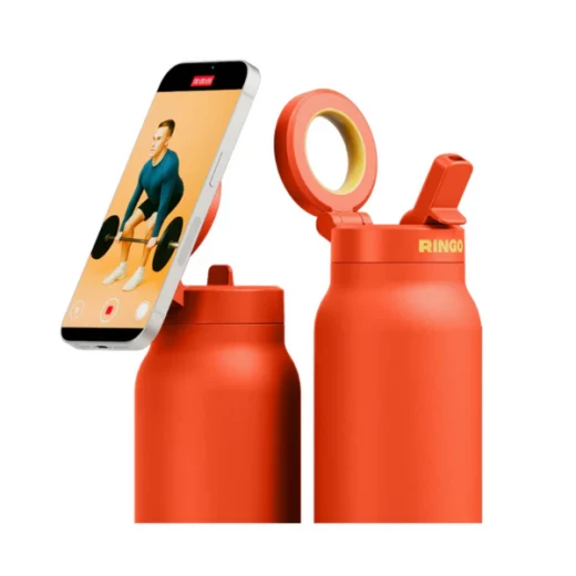 Ringo MagSafe Water Bottle + Magnetic Booster Ring – 709ml, RIN-RGO24SIP-OR, Insulated Stainless Steel Water Bottle with Magnetic Phone Mount Compatibility, Leakproof Portable Design for Daily Hydration, Travel and Gym Use - Ringo - Image 4