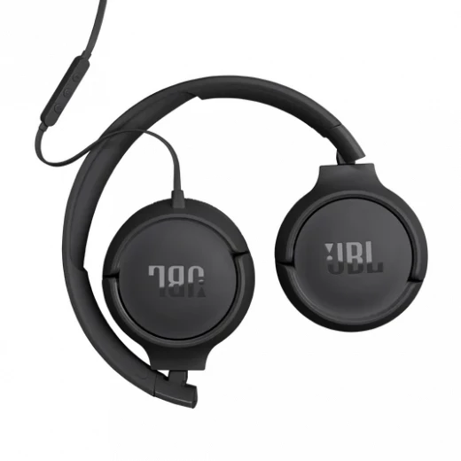 سماعات أذن JBL Tune 520C سلكية بمنفذ USB-C تصميم فوق الأذن مشغلات 40 ملم ملاءمة مريحة اللون الأسود مثالية للموسيقى والمكالمات - Image 2