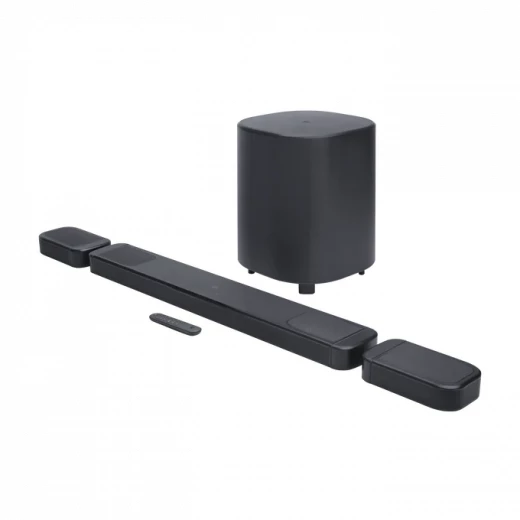 نظام مكبرات الصوت JBL Bar 1000MK2 الغامر مع مكبرات صوت محيطية قابلة للفصل وتقنية MultiBeam، صوت 7.1.4 قناة، لون أسود، مثالي لأجهزة التلفزيون الكبيرة نظام مكبرات الصوت JBL Bar 1000MK2 الغامر مع مكبرات صوت محيطية قابلة للفصل وتقنية MultiBeam، صوت 7.1.4 قناة، لون أسود، مثالي لأجهزة التلفزيون الكبيرة