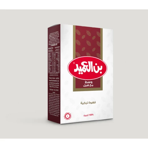 Al Ameed Turkish Coffee Medium Roast With Cardamom 250g Bag, Authentic Traditional Blend From The Middle East, Perfect for a Rich and Aromatic Experience, Enjoy 250 Grams - Al Ameed - Image 2