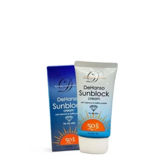 كريم صن بلوك ديهانسو مع بودرة الألماس والياقوت للبشرة الجافة بعامل حماية SPF50 حجم 50 جرام كريم صن بلوك ديهانسو مع بودرة الألماس والياقوت للبشرة الجافة بعامل حماية SPF50 حجم 50 جرام