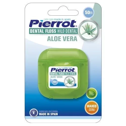 Pierrot Aloe Vera Dental Floss 28g, Mint Flavored, Waxed Interdental Cleaning - Pierrot