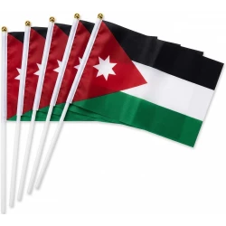 علم يدوي صغير الأردن مقاس 20×28 سم – علم مصغر عالي الجودة للمناسبات والتشجيع