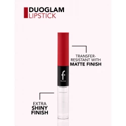 Flormar Duoglam Lipstick 007 Red Laugh, Long Lasting Liquid Lipstick and Lip Gloss