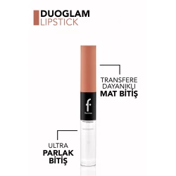 Flormar Duoglam Lipstick 004 Perfect Touch, Long Lasting Liquid Lipstick and Lip Gloss