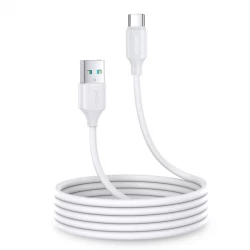 كابل جوي روم A9 USB-A إلى USB-C أبيض بطول 2 متر: شحن سريع ونقل بيانات، تصميم متين، متوافق مع الهواتف الذكية والأجهزة اللوحية والأجهزة الأخرى التي تدعم USB-C
