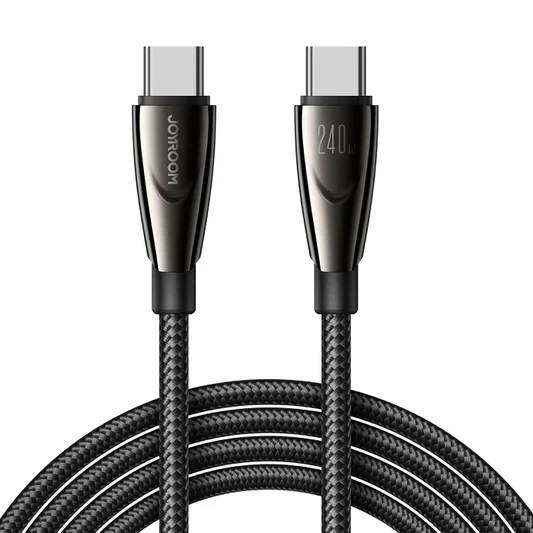 كيبل شحن Joyroom SA31 CC5 USB C إلى USB C بقوة 240 واط شحن فائق السرعة أسود 1.2 متر - جوي روم