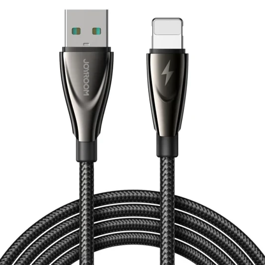 كيبل شحن جوي روم بايونير سيريز USB A إلى لايتنينج 3A 1.2 متر أسود - جوي روم