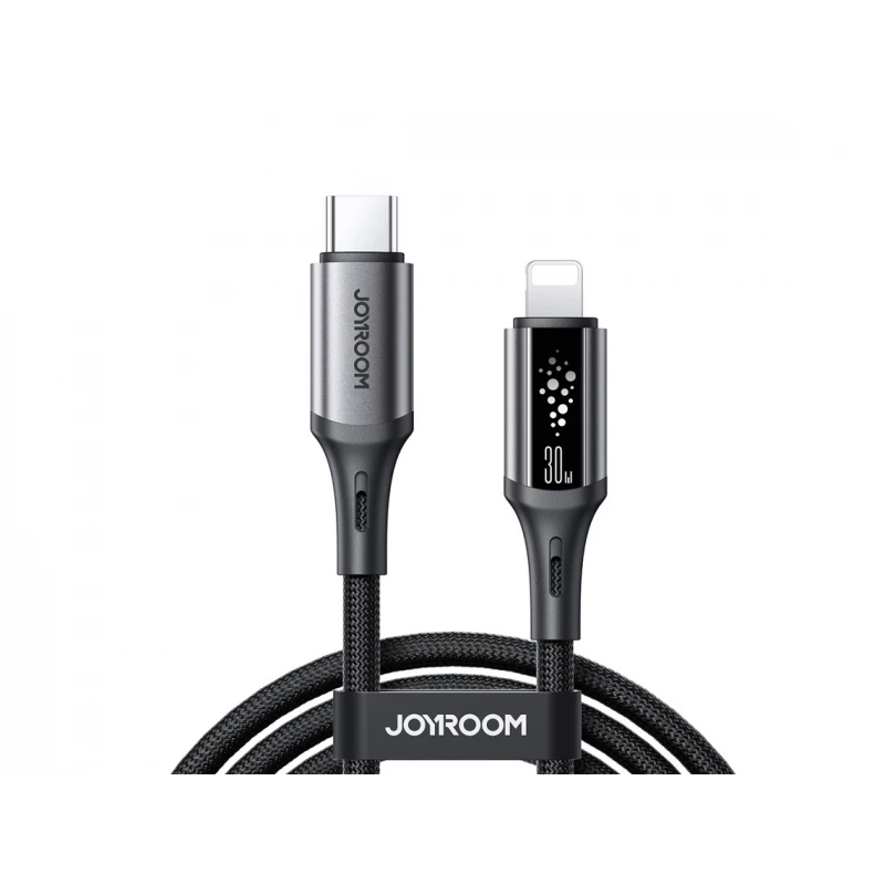 كيبل شحن Joyroom S A60 USB C إلى Lightning بقوة 30 واط بطول 1.2 متر أسود شحن سريع - جوي روم