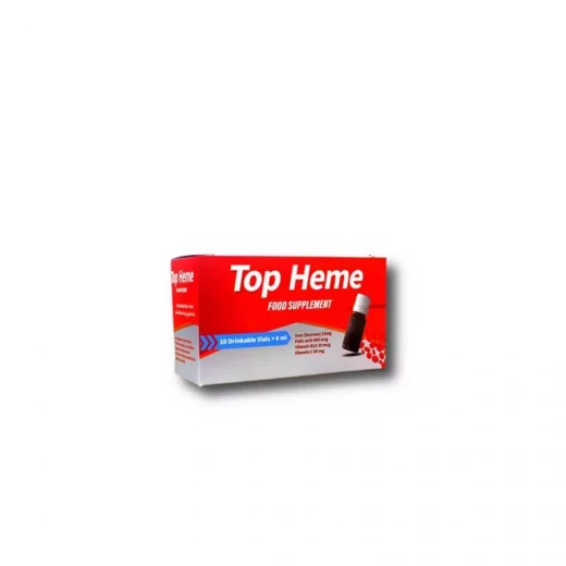 Top Heme Drinkable Vials 10 Vials, Iron Supplement for Energy and Vitality Top Heme Drinkable Vials 10 Vials, Iron Supplement for Energy and Vitality