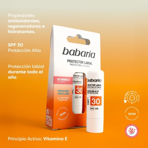 Babaria Aloe Vera Lip Balm SPF 30, UVA/UVB Protection, 5.7ml - Babaria - Image 2