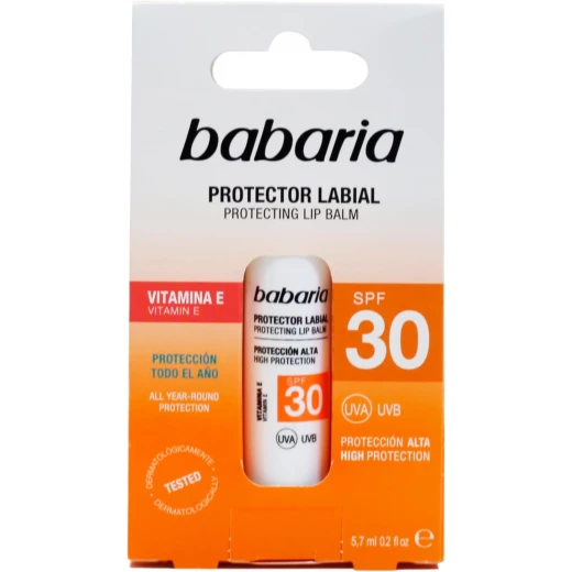 Babaria Aloe Vera Lip Balm SPF 30, UVA/UVB Protection, 5.7ml Babaria Aloe Vera Lip Balm SPF 30, UVA/UVB Protection, 5.7ml
