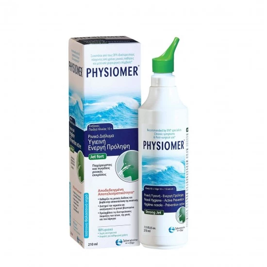 Physiomer Jet Fort Nasal Spray 210ml Natural Seawater for Adults and Children 10+ Years