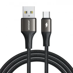 كابل شحن مايكرو USB Joyroom SA25 AM3، شحن سريع 3 أمبير، أسود بطول 3 أمتار، متين لنقل البيانات متوافق مع أجهزة متعددة