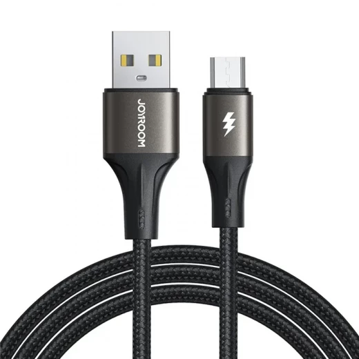 كابل شحن مايكرو USB Joyroom SA25 AM3، شحن سريع 3 أمبير، أسود بطول 3 أمتار، متين لنقل البيانات متوافق مع أجهزة متعددة