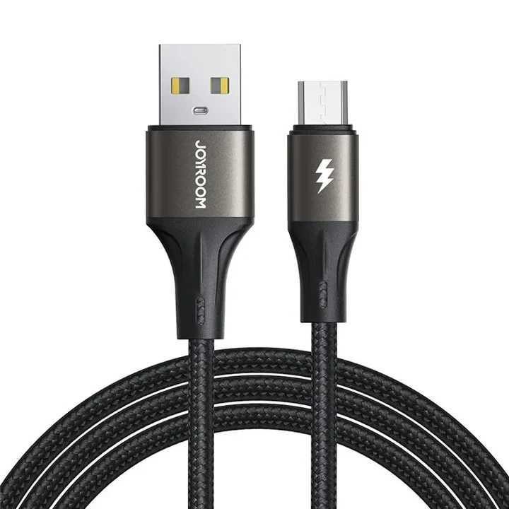 كابل شحن مايكرو USB Joyroom SA25 AM3، شحن سريع 3 أمبير، أسود بطول 3 أمتار، متين لنقل البيانات متوافق مع أجهزة متعددة - جوي روم