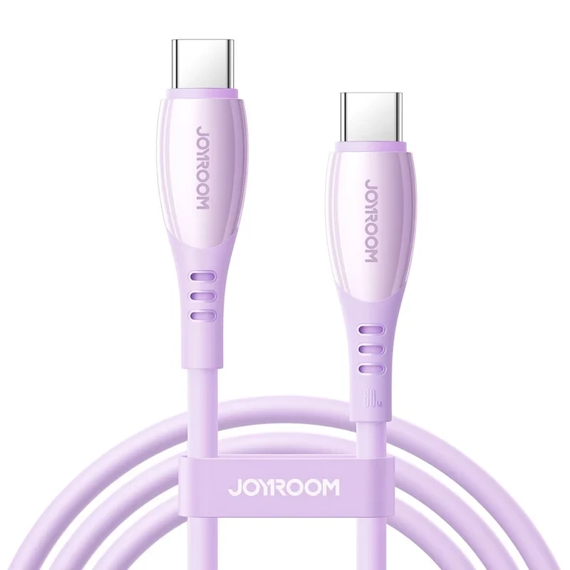 كابل شحن جوي روم S-A59 سلسلة فيبرانت 60 واط USB-C إلى USB-C بطول 1.2 متر بنفسجي - جوي روم