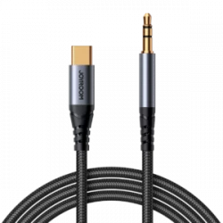 كابل صوت Joyroom SY-A07 USB-C إلى 3.5 ملم، صوت ستيريو عالي الدقة، أسود، 1.2 متر