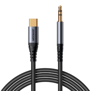 كابل صوت Joyroom SY-A07 USB-C إلى 3.5 ملم، صوت ستيريو عالي الدقة، أسود، 1.2 متر - جوي روم